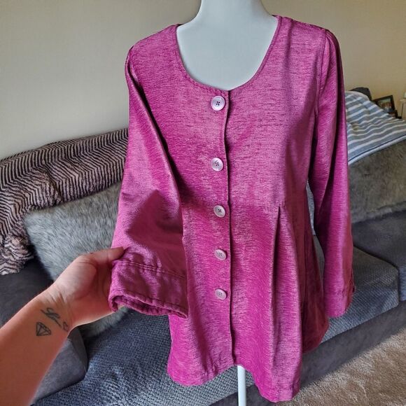 Soft Surroundings Fiona Fuschia Chenille shirt - Picture 2 of 11